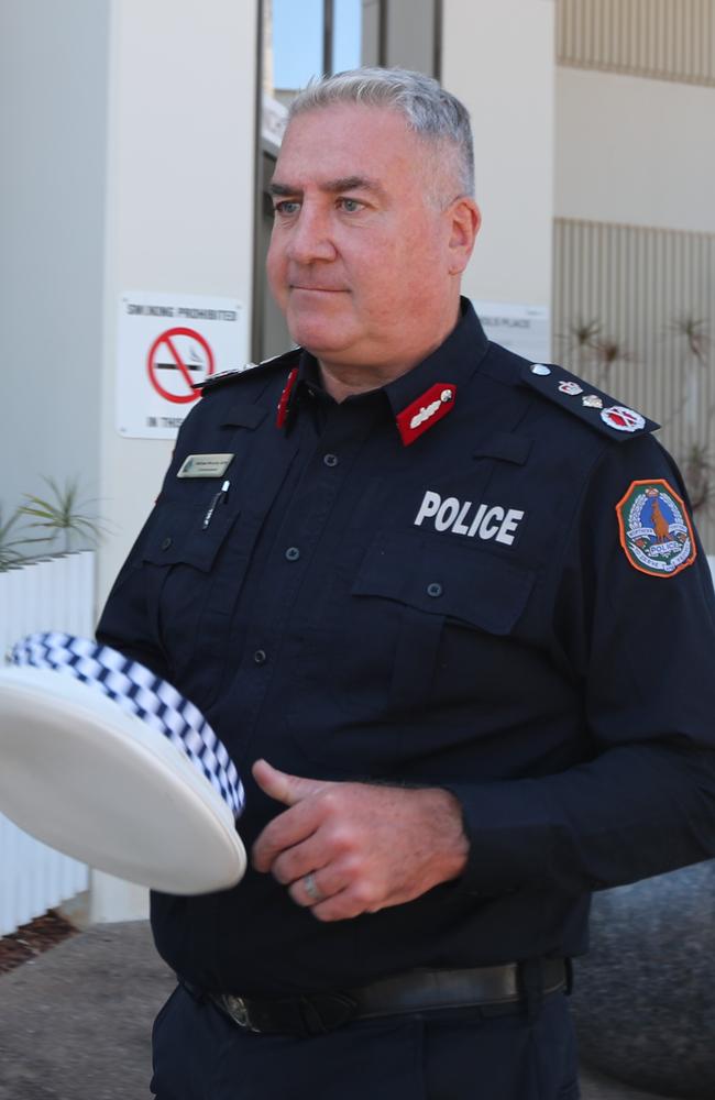 NT Police Commissioner Michael Murphy gave evidence at Australia's largest domestic violence coronial inquest at Darwin Local Court on May 20, 2024. Picture: Zizi Averill