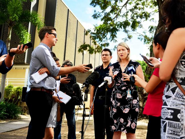 Acting NT Chief Minister, Nicole Manison flew in to try to calm an angry town.  Picture: Justin Kennedy