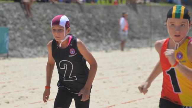 Action from the Queensland Youth Surf Life Saving Championships on February 17.