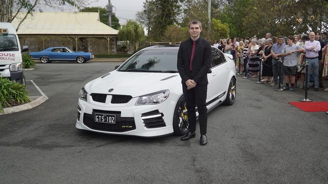 Students arriving in style for the 2024 Glasshouse Christian College formal at Flaxton Gardens.