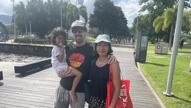 Matt O'Connor and Ina Indriana with Elfa on the march from Fogarty Park. Picture: Andrew McKenna