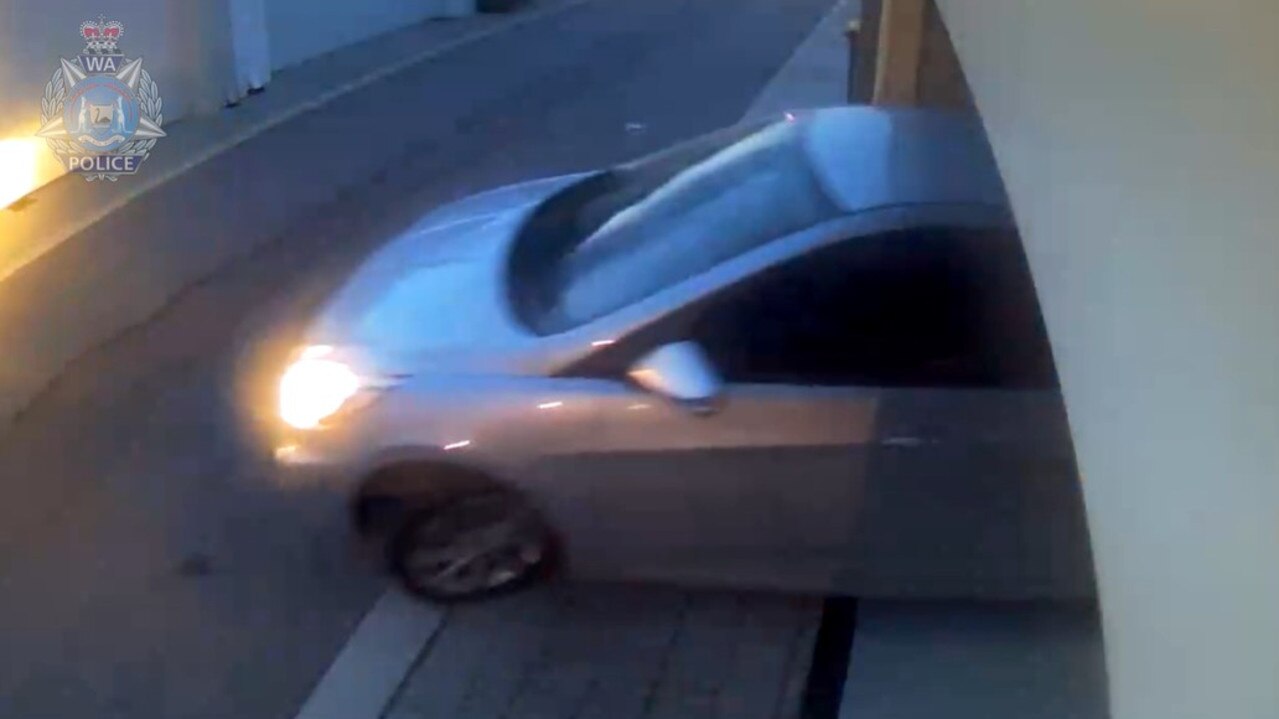 The woman's silver Hyundai Accent, registration 1HQH437, leaving her garage. Picture: WA Police