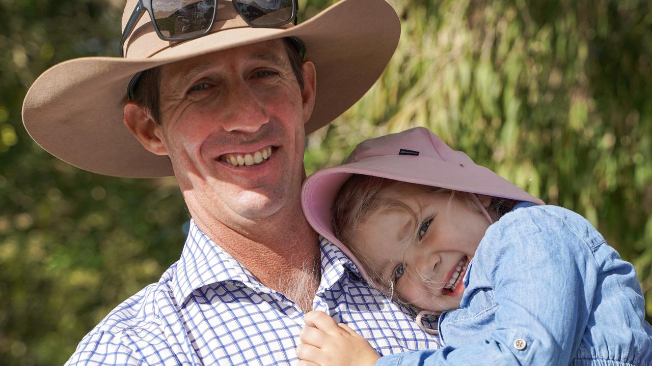 Luke McNeven, of Bloomsbury, and his daughter Bobbi McNeven, 3, at the Calen Country Fair, Saturday, May 29, 2021. Picture: Heidi Petith