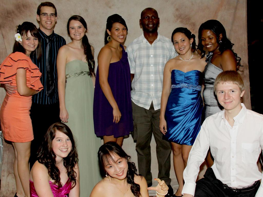 Hayley Walke, Ted Hagger, Nicola Scattini, Charmaine Flores, Justin Mlilo, Catherine Bolesworth and Bridget Chikara with Emily Hearnden, Nuchareenat Wiratpruk and Justin Heim at the 2010 Katherine High School formal. Picture: NT NEWS