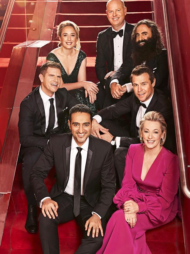 Gold Logie nominees for 2019 Eve Morey, Rodger Corser, Sam Mac, Costa Georgiadis, Amanda Keller, Tom Gleeson and Waleed Aly. Picture: TV Week