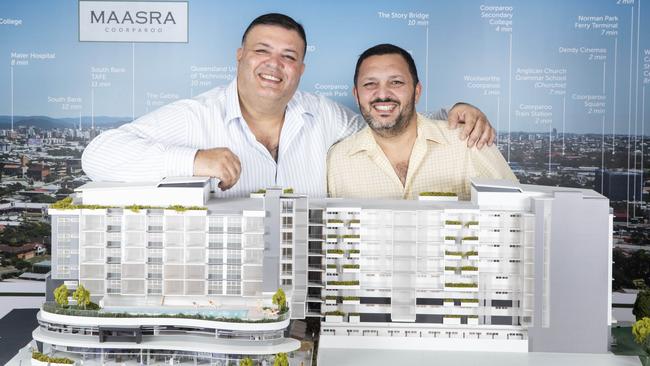 Brothers Anthony and Jason Karam at the Maasra display office in Coorparoo. Picture: AAP/Renae Droop