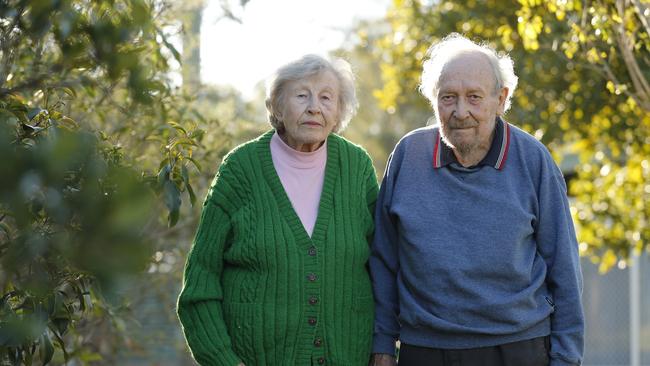 Oakville residents Edith and Tony McKone. Oakville residents are about to be hit with a 30 per cent rate increase due to the value of their property prices. Pic: AAP Image/David Swift