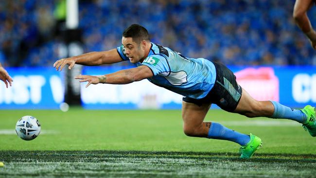 Jarryd Hayne coughs up the ball during NSW’s game two loss. Picture: Mark Evans