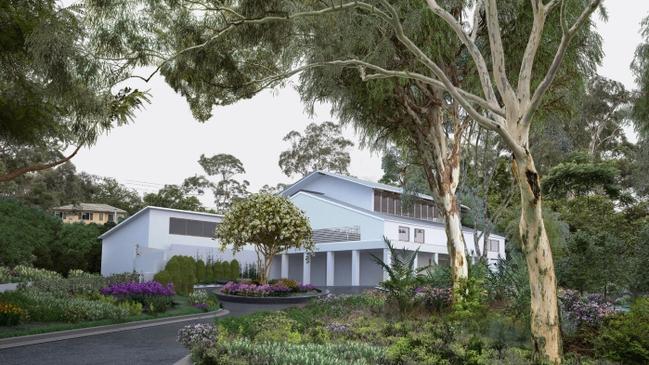 Artist impression of the proposed chapel at Frenchs Forest Cemetery with gardening works. Picture: Northern Beaches Council website