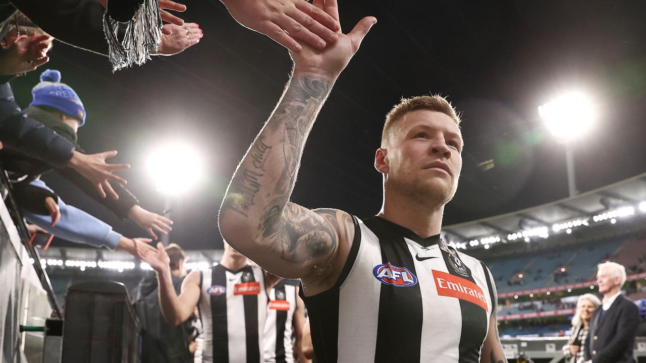 Jordan De Goey should show take whatever Collingwood offers him, according to ex-coach Nathan Buckley. Picture: Michael Klein