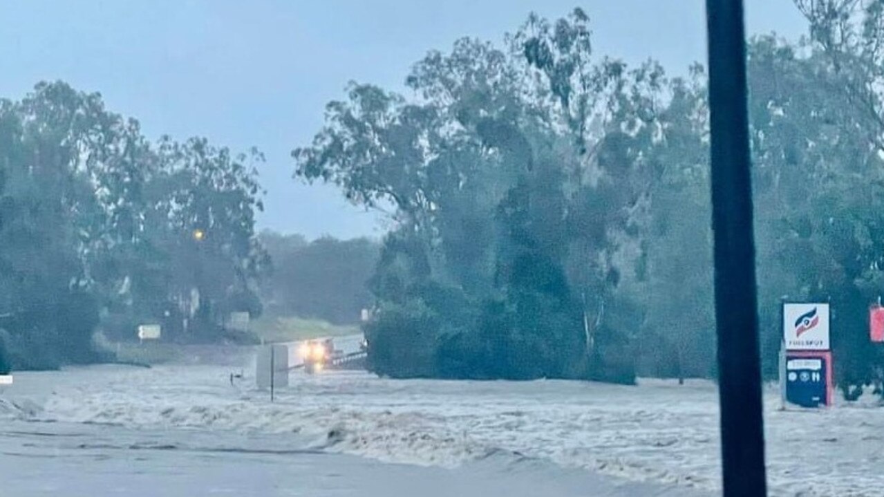 The Booyal Roadhouse is being hit by floodwaters. Picture: Clayton’s Towing