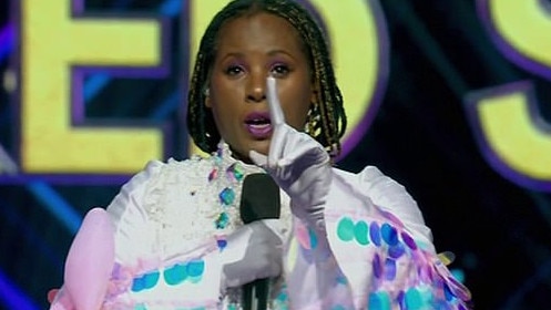 Deni Hines on the Masked Singer in 2019.