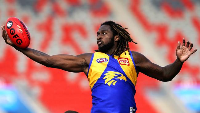 Nic Naitanui will have a little extra motivation against Adelaide opponent Reilly O’Brien this weekend. Picture: AAP Image/Dave Hunt