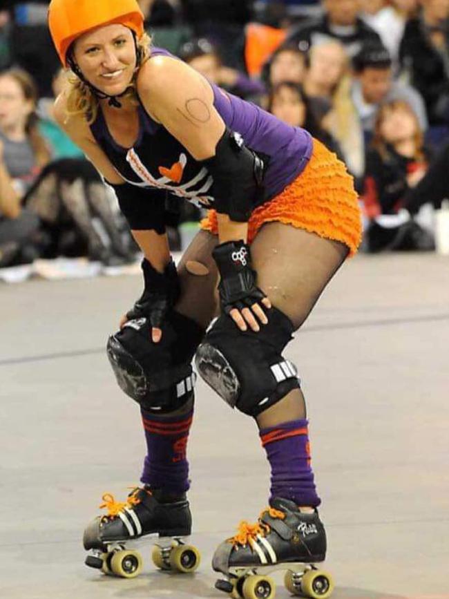 Sarah Strong-Law, also known as “Barrelhouse Bessy”, during her roller derby career. Picture: Adelaide Roller Derby/Facebook