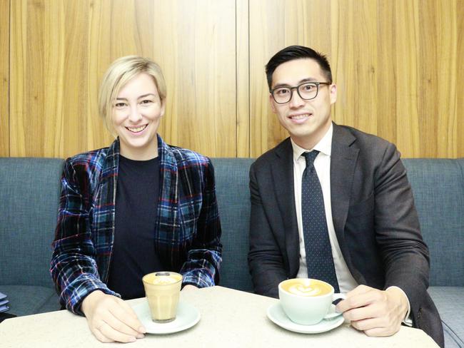 Jessica Rudd and Will Zhao at Drops Cafe in Shanghai