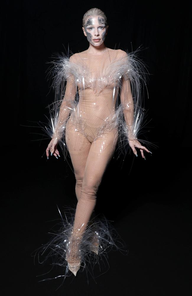 Julia Fox attends the Mugler Womenswear Fall/Winter 2024-2025 show at Paris Fashion Week. Picture: Pascal Le Segretain/Getty Images