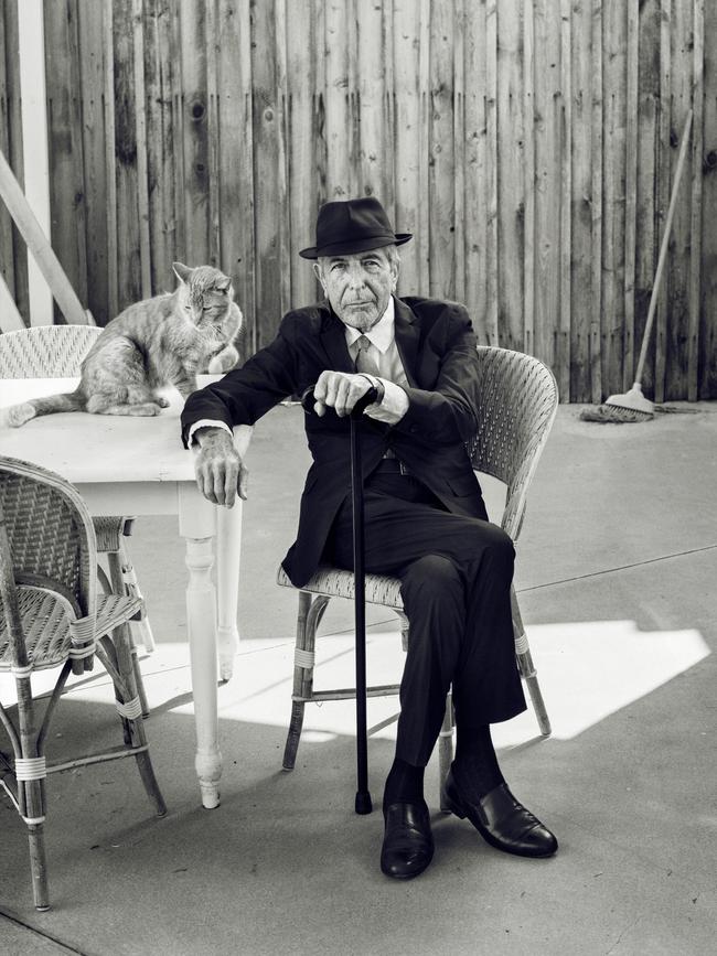 Leonard Cohen at home in Los Angeles