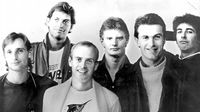 Australian Crawl in 1982, with Brad Robinson second from left, James Reyne second from right. Pic: EMI