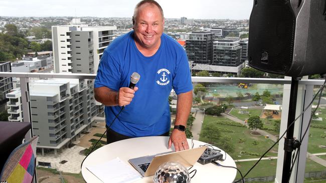 Tim Wilde played music on his balcony to entertain residents and people on the streets during lockdown. Photo Steve Pohlner