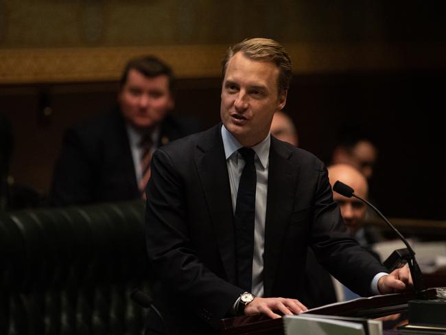 State Liberal MP for Manly, and Minister for Environment and Heritage, James Griffin speaks during Question Time in the NSW Parliament. A new independent’s group is recruiting for a candidate to run against him at the next state election. Picture: NewsWire/Flavio Brancaleone