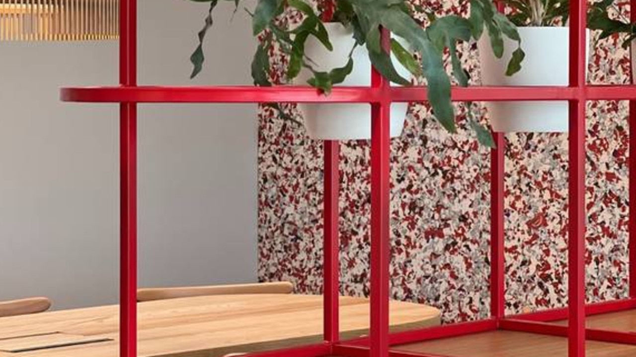 Closed Loop recycled coffee cups are used in saveBOARD sustainable building products including interior feature walls in striking custom colours. Picture: supplied