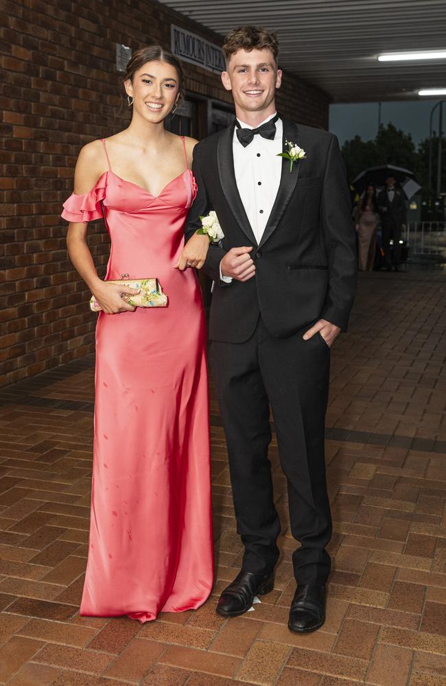 Annie Eather partners Juert Eerkens to the Toowoomba Grammar School formal at Rumours International, Wednesday, November 13, 2024. Picture: Kevin Farmer