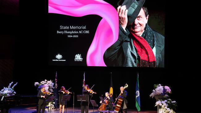 Members of the Australian Chamber Orchestra perform at the memorial. Picture: Getty Images