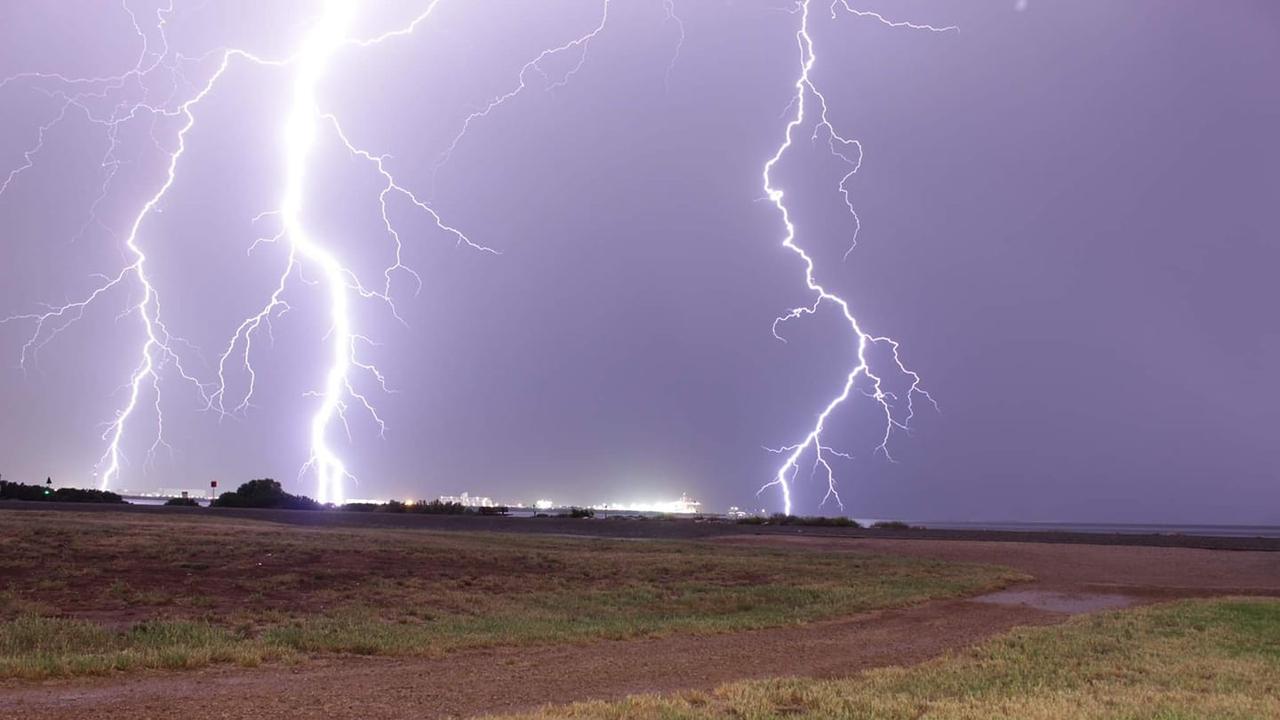 Lightning taken from St Kilda looking towards outer harbour Picture:Paul White