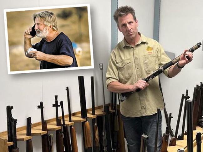 Piers Hunt, Adelaide Armourer and Co-Director of Explosive Effects, pictured with firearms used in various South Australian film productions in recent years.