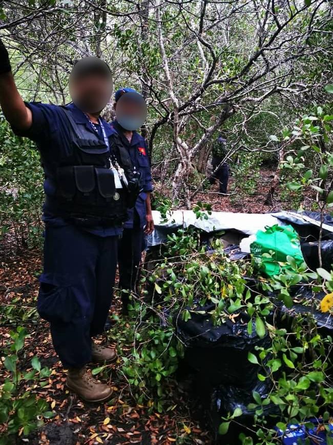 The site of a light plane that crashed in Papua New Guinea laden with 500 kgs of cocaine. Picture: AFP pilot David John Cutmore.