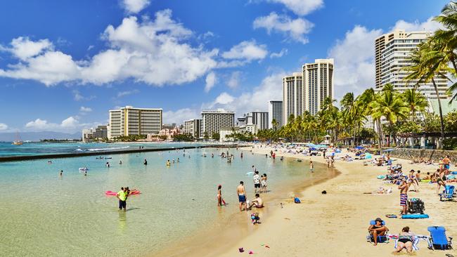 Tourists on Waikiki Beach. Picture: iStock