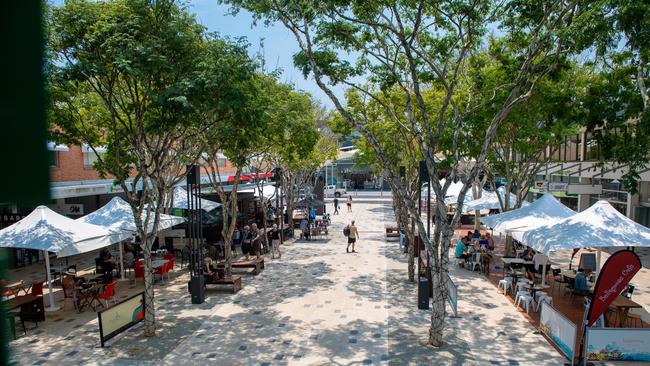 Coffs Harbour City Square with new pavers and seating.