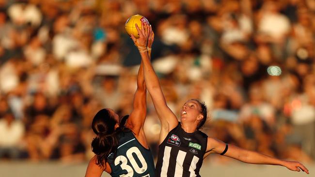 Collingwood ruck Emma King. Photo: Michael Willson/AFL Media/Getty Images