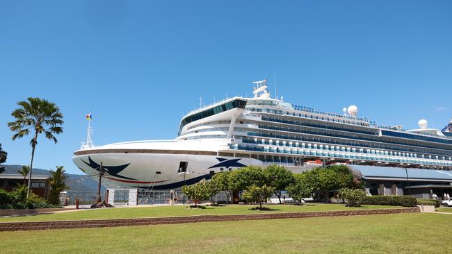 P&amp;O Pacific Encounter has made its maiden bringing more visitors to the Far North Queensland region, docking at the Cairns Cruise Liner Terminal. Picture: Brendan Radke