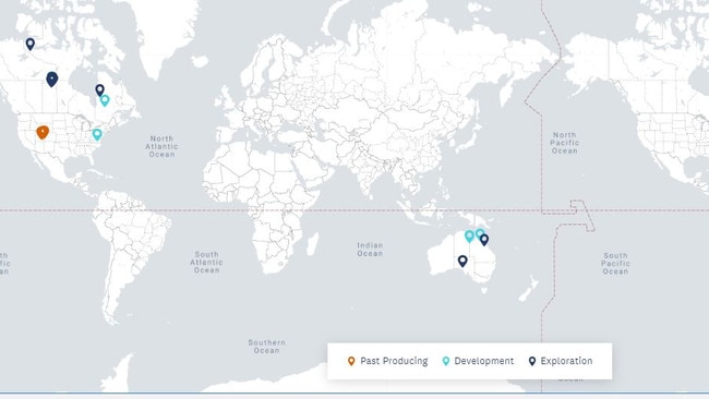 IsaEnergy Ltd’s international map of the assets it owns. It owns several deposits in Australia. Besides Ben Lomond, it is exploring at the West Newcastle Range, and owns Milo, along the Queensland border. It explores Yarranna in South Australia.