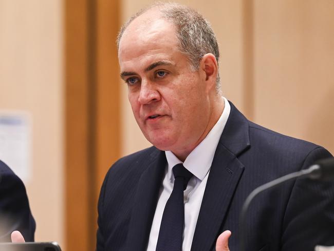 CANBERRA, AUSTRALIA, NewsWire Photos. FEBRUARY 23, 2024: Managing Director of ABC, David Anderson appears before a Public Hearing of The Communications Legislation Amendment (Prominence and Anti-siphoning) Bill at Parliament House in Canberra. Picture: NCA NewsWire / Martin Ollman