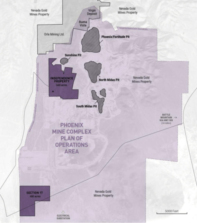 Independence property and surrounding area. Pic: James Bay Minerals