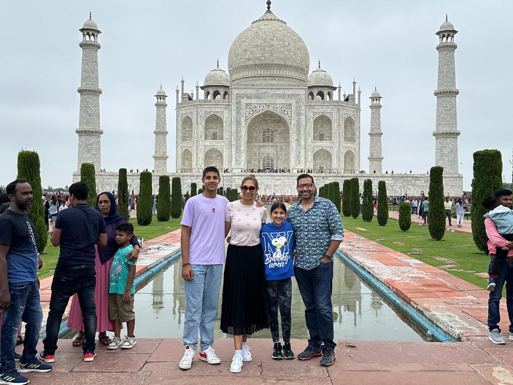 The Kumar family are among the many Aussies travelling to India in 2022. (L-R): Rohan, 14, Nidhi, 43, Nikhita, 11 and Rohit, 50. Picture: Supplied