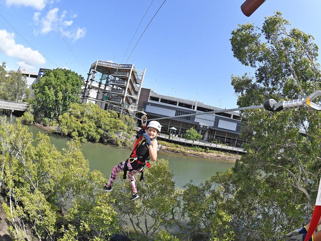 Holly Teissl, 8. Opening of the much-anticipated Next Level Australias largest high ropes course located on Cornmeal Creek at Sunshine Plaza. Picture: Patrick Woods.