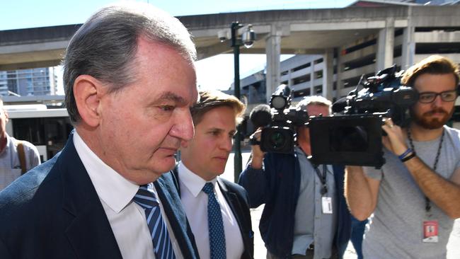 Former Ipswich mayor Paul Pisasale leaving Brisbane Magistrates Court on Monday. Picture: Darren England/AAP<br/>