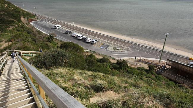 The upgraded carpark at The Neck on Bruny Island. Pictures: ROGER LOVELL