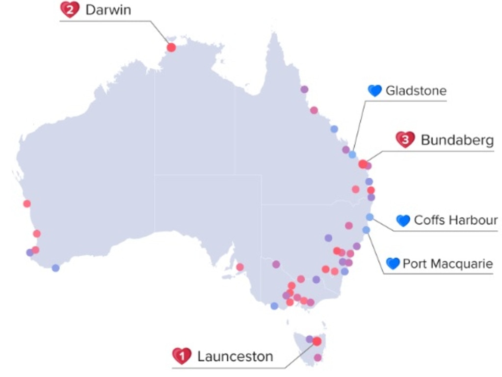 Where the most romantic Aussies live. Picture: Picodi