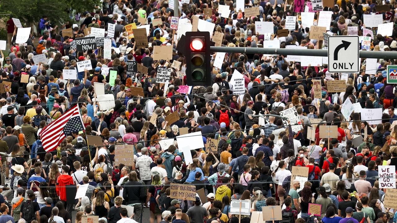 Protesters in Denver, Colorado. Picture: Michael Ciaglo/Getty