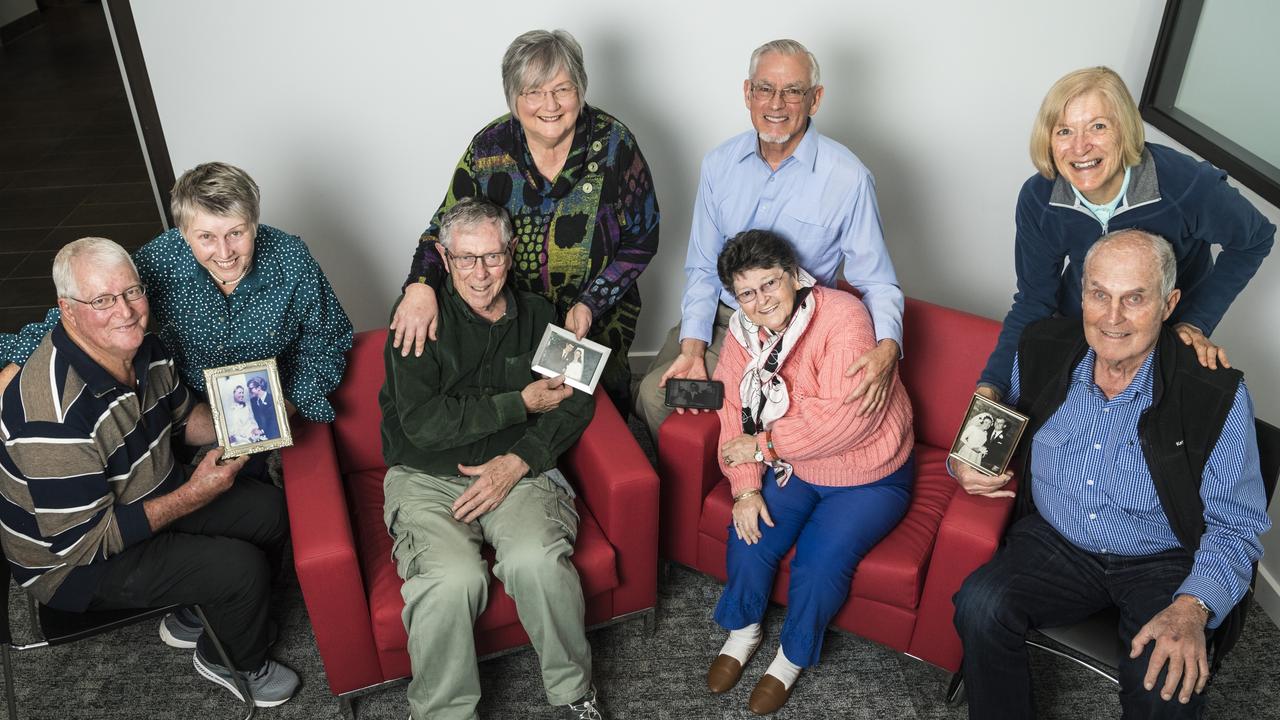 Celebrating their 50th wedding anniversaries are (from left) Graham and Kay Bretz, Joe and Carol Chalmers, George and Chris Green and Bruce and Margaret Stewart. Picture: Kevin Farmer