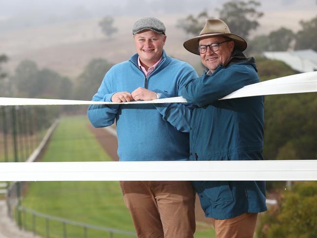 9.5.2019.Tony McEvoy and son Calvin at their Kildalton Park stable, they'll have three runner sin Saturday's Group 1 SA Derby.PIC TAIT SCHMAAL.