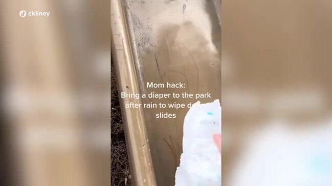 Mum has genius 'hack' for wet playground equipment