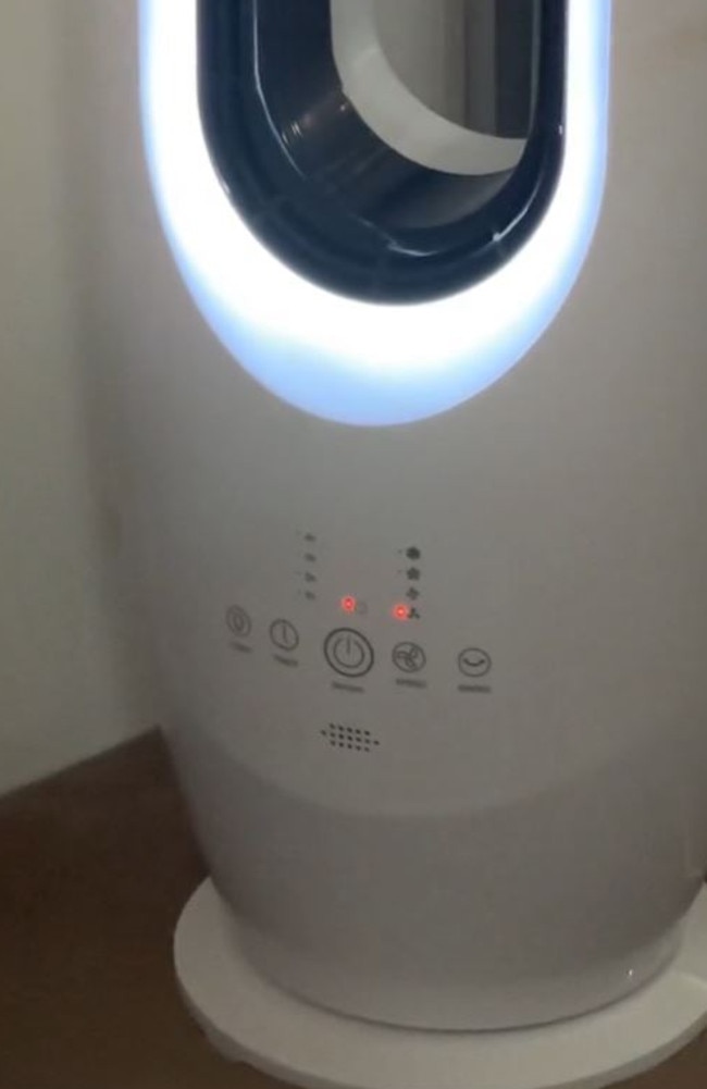 It has four fan speeds and an LED light. Picture: TikTok