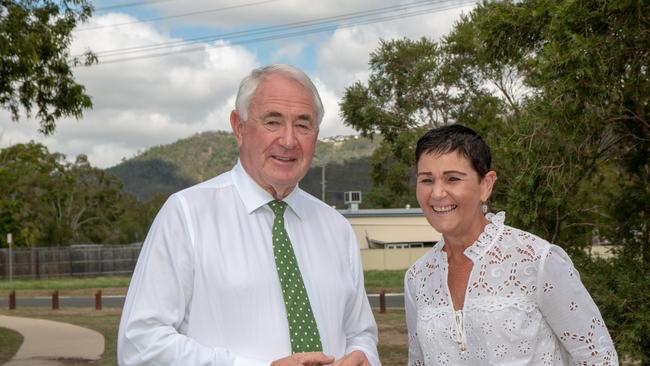 Lockyer Valley Mayor Tanya Milligan and Toowoomba Mayor Paul Antonio. Picture: Dominic Elsome