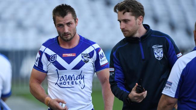 Kieran Foran Injury 2020 NRL Round 17 - Canterbury-Bankstown Bulldogs v Gold Coast Titans, ANZ Stadium, 2020-09-05. Digital image by Grant Trouville Ã¯Â¿Â½ NRL Photos