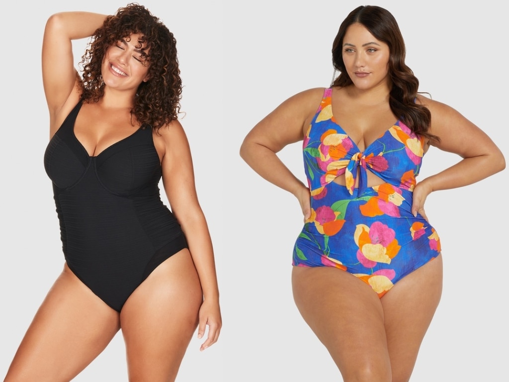 Artesands Aria Black Giotto Underwire One Piece and Au Contraire Cezanne One Piece. Picture: THE ICONIC.